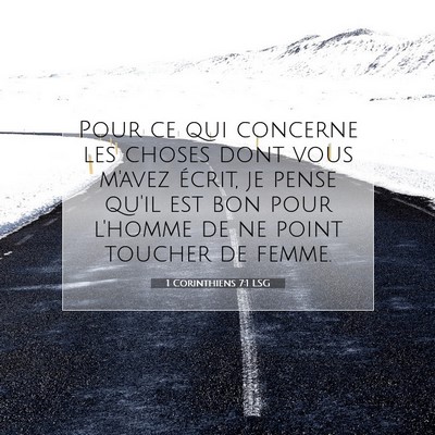 1 Corinthiens 7:1 LSG Image du verset biblique