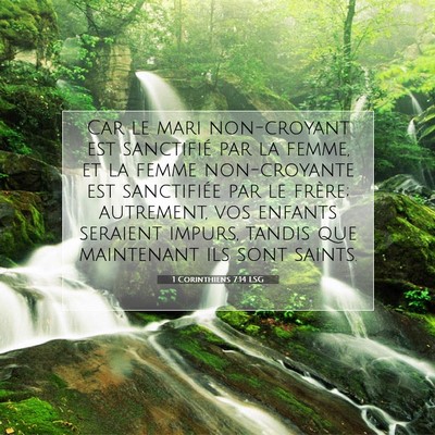 1 Corinthiens 7:14 LSG Image du verset biblique