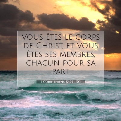 1 Corinthiens 12:27 LSG Image du verset biblique