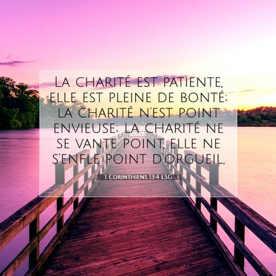 1 Corinthiens 13:4 LSG Image du verset biblique