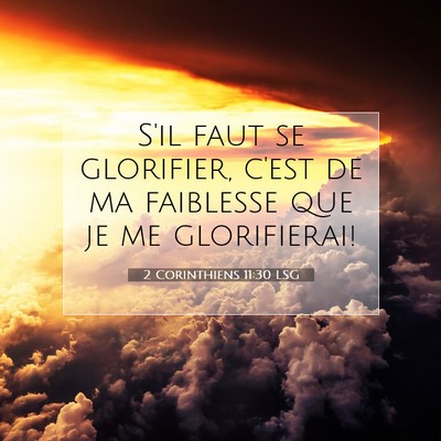2 Corinthiens 11:30 LSG Image du verset biblique