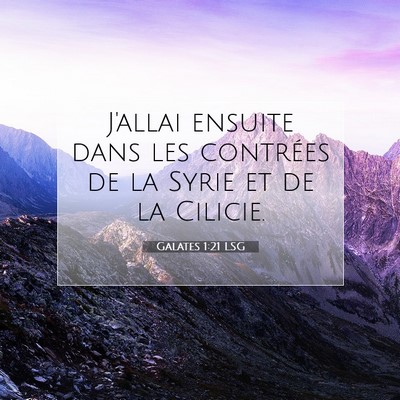 Galates 1:21 Verset biblique expliqué