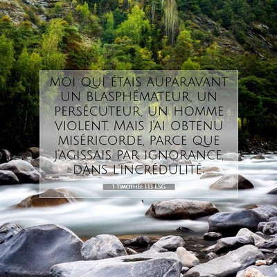 1 Timothée 1:13 LSG Image du verset biblique