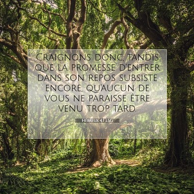 Hébreux 4:1 LSG Image du verset biblique