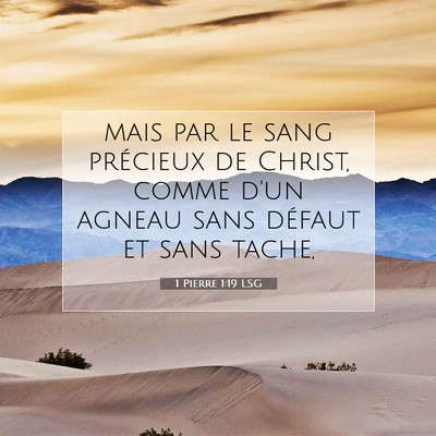 1 Pierre 1:19 LSG Image du verset biblique