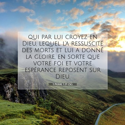 1 Pierre 1:21 LSG Image du verset biblique